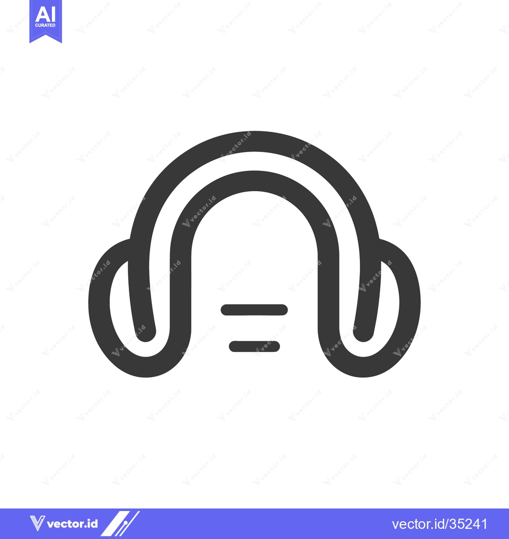 Premium Vector of Simple Illustration Depicting a Pair of Over Ear Headphones