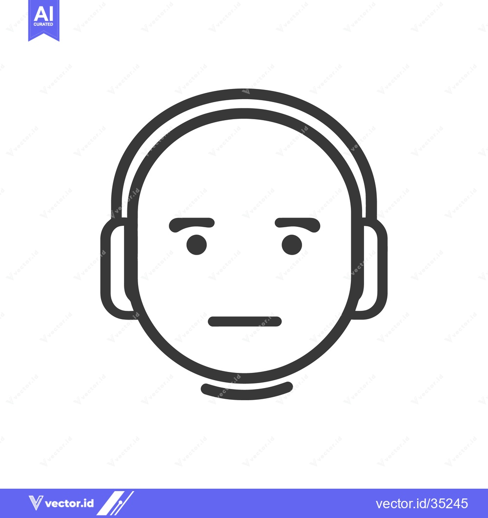 Premium Vector of Simple illustration of a person wearing headphones and appearing neutr