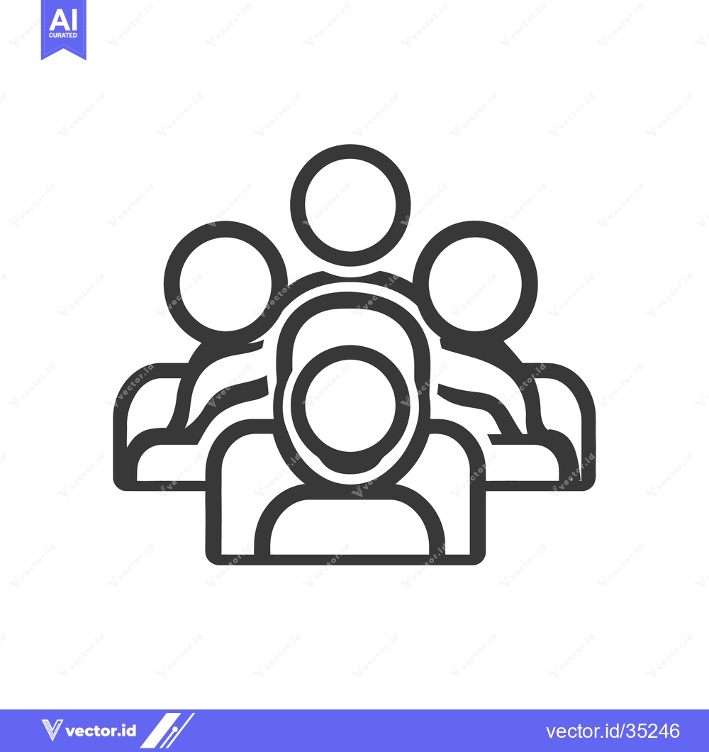 Premium Vector dari A simple black outline image of a group of people