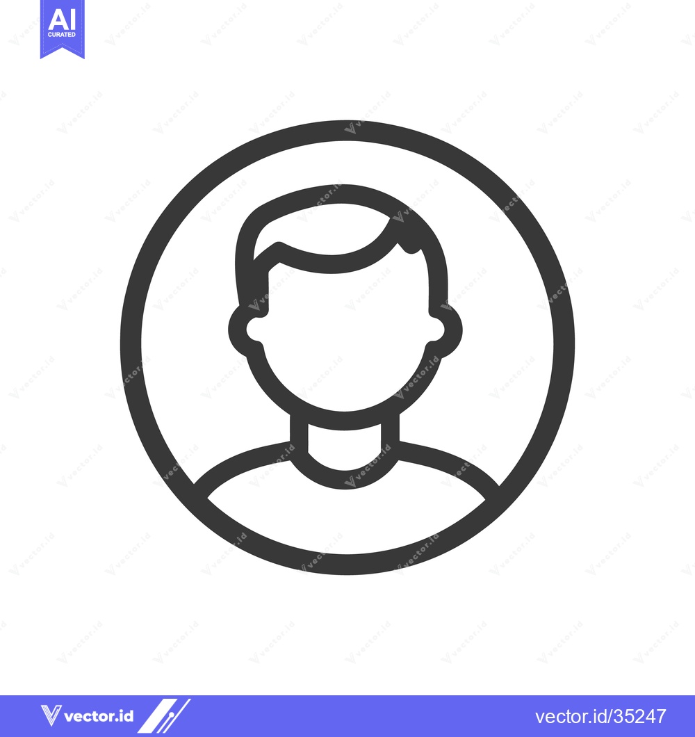 Premium Vector of Simplified outline of a person contained within a circle frame