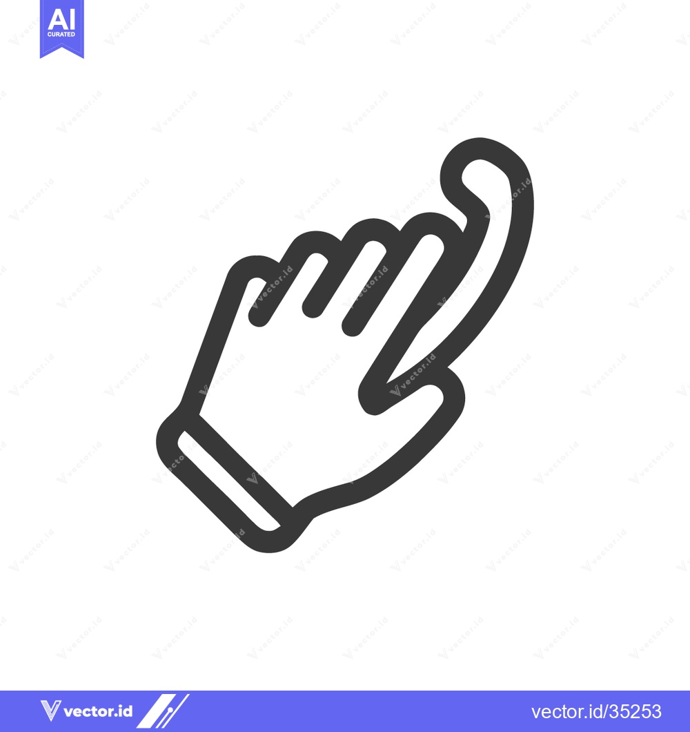Premium Vector dari Minimalist Hand Icon with Index Finger Extended, Isolated on White Bac
