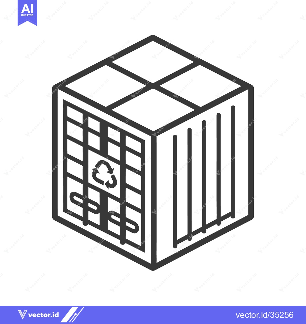 Premium Vector dari A vector illustration depicting a recycling container with a recycle s