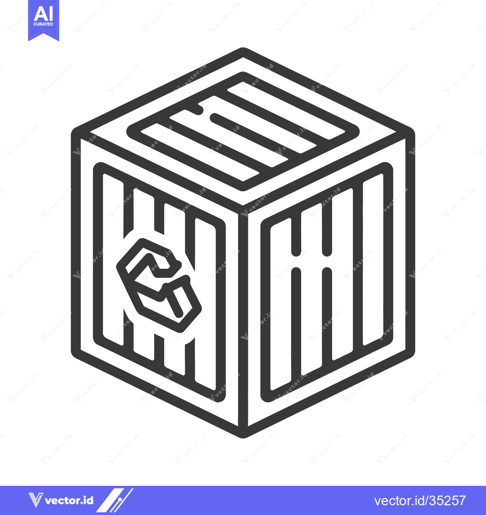 Premium Vector dari An isometric view of a recycling wooden crate