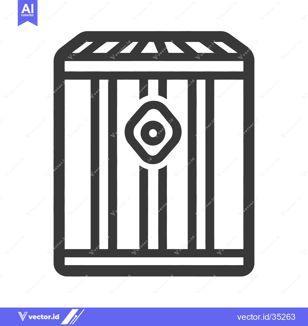 Premium Vector dari Simple illustrated rectangular object with vertical striped sides