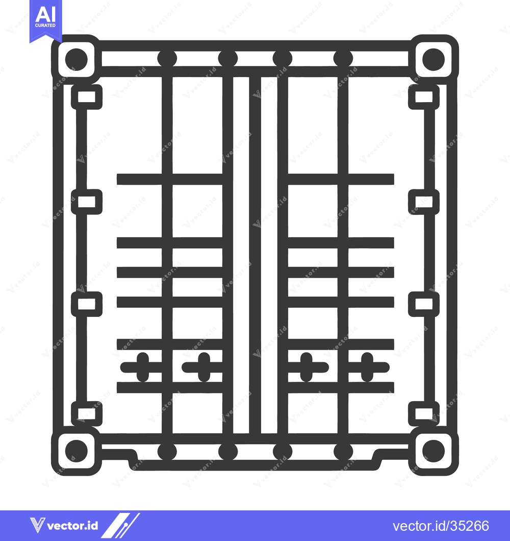 Premium Vector of A black and white illustration of a shipping container