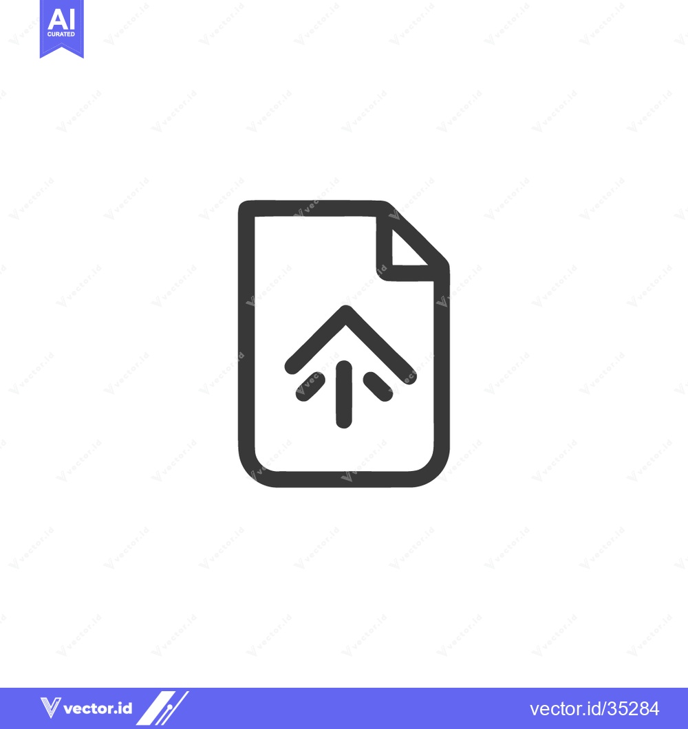 Premium Vector dari Minimalist File Upload Icon: Document with Arrow Symbol in Outline Sty