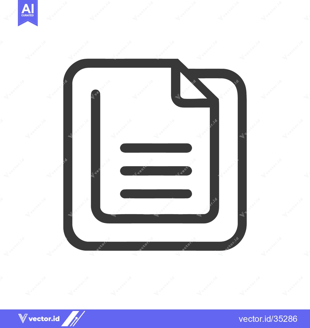 Premium Vector dari Minimalist Document Icon with Folded Corner and Text Lines