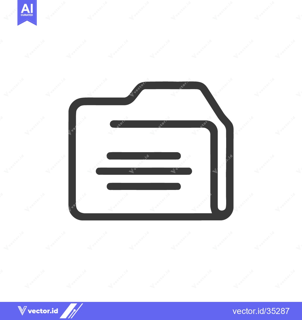 Premium Vector of Minimalist Folder Icon: Clean Line Art for Data Storage and Organizati