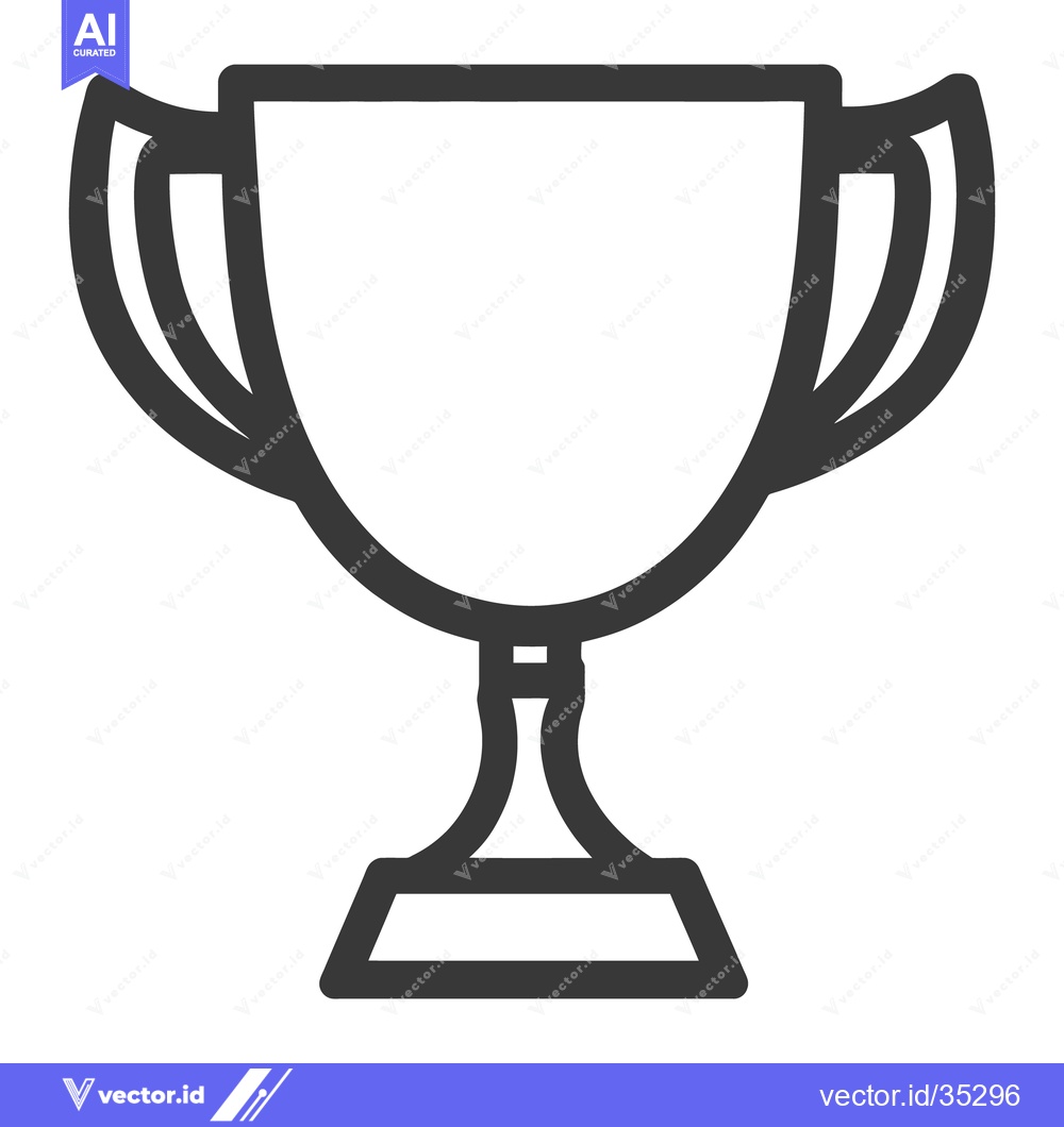 Premium Vector of A simple line drawing depicting an award winning trophy cup