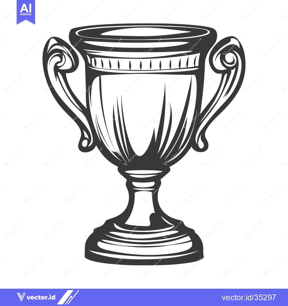 Premium Vector dari An elegant trophy cup featuring handles and decorative design elements