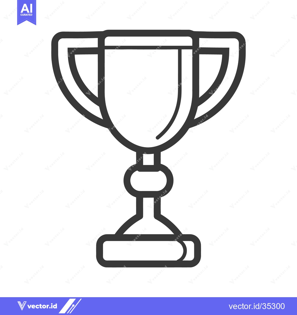 Premium Vector dari A simple black line drawing of a trophy cup presentation