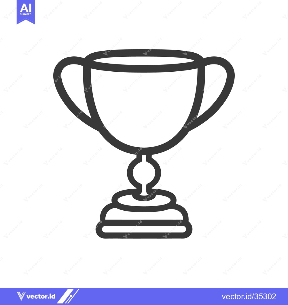 Premium Vector dari A simple outlined trophy representing achievement and victory in compe