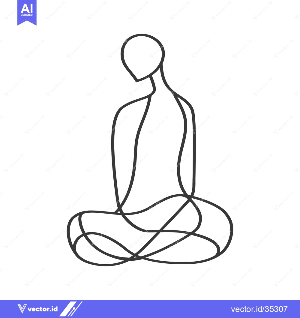 Premium Vector of Continuous Line Drawing of a Person in a Sitting Position
