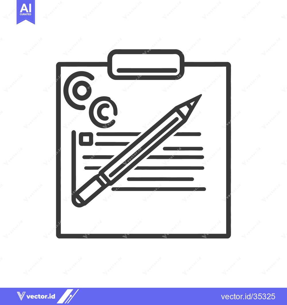 Premium Vector dari A simple illustration depicting paperwork with pencil and symbols