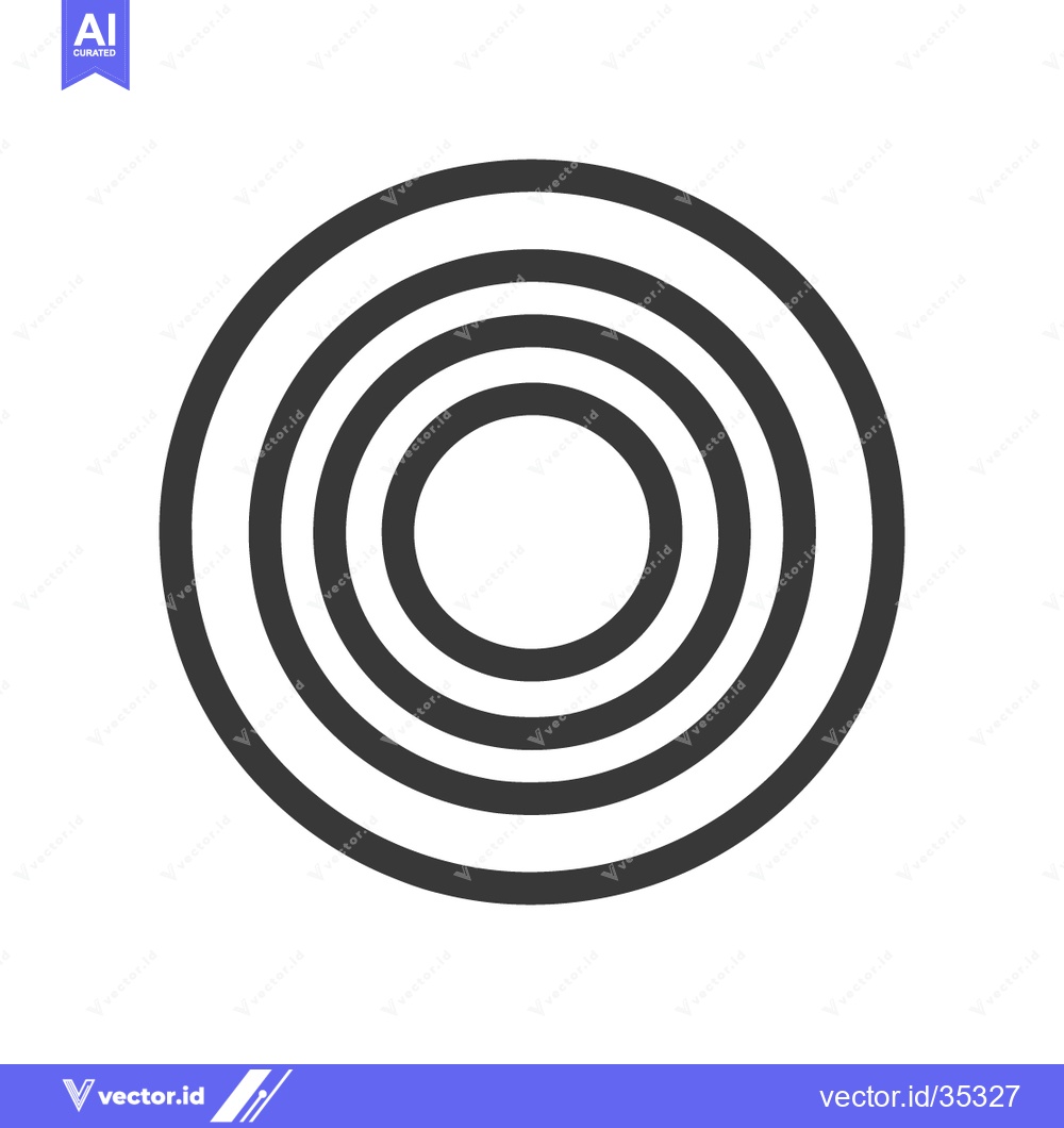 Premium Vector of Concentric Circles: Minimalist Black and White Geometric Design Elemen