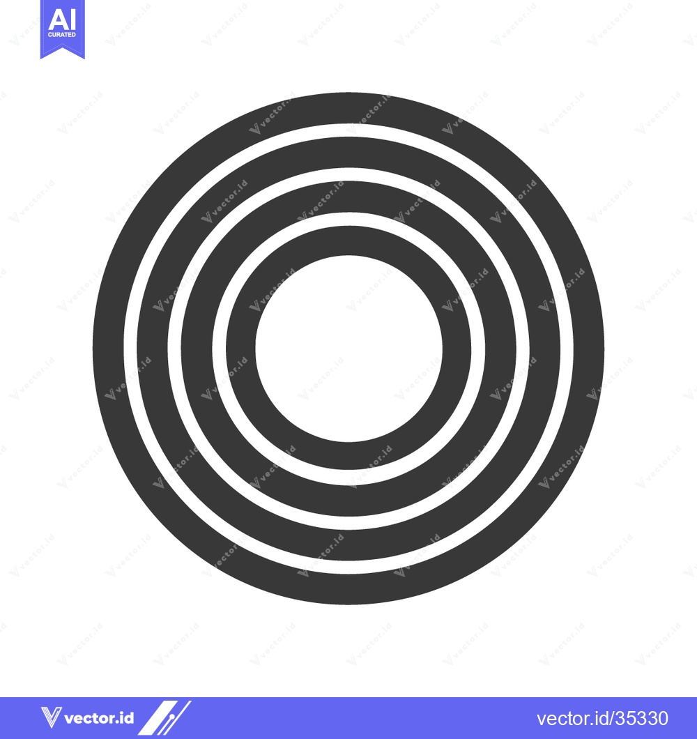 Premium Vector of Concentric Circles: Minimalist Graphic Design with Bold Black Lines on