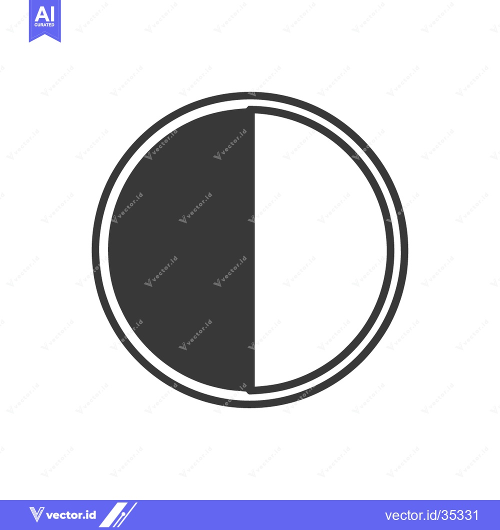 Premium Vector of Dichotomy: Black and White Circle with Double Border