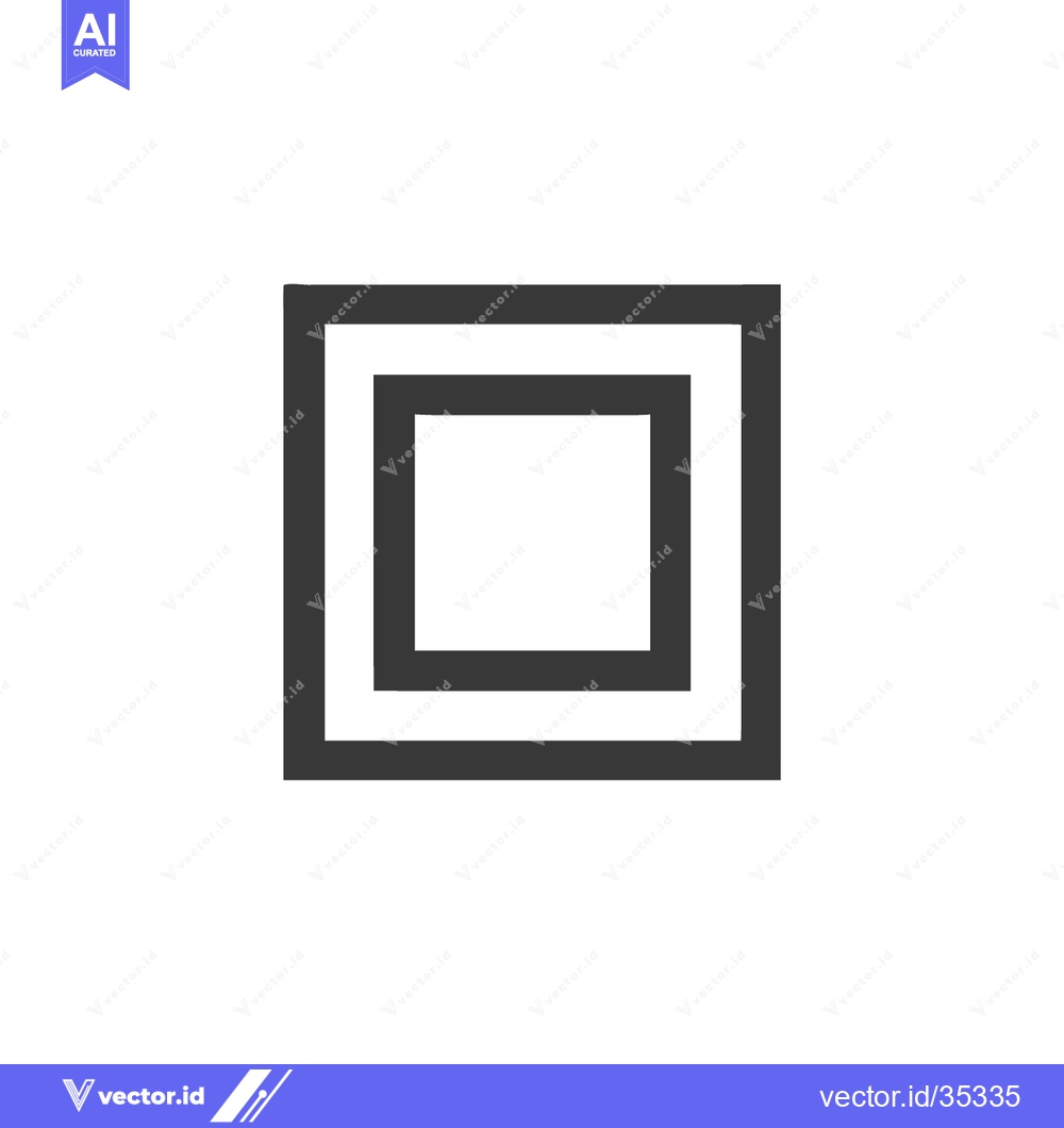 Premium Vector of Concentric Squares: Minimalist Geometric Design in Dark Gray on White