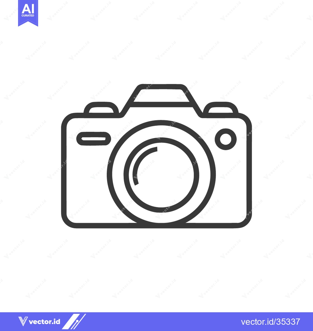 Premium Vector of Minimalist Camera Icon: Clean Line Art for Photography Concepts