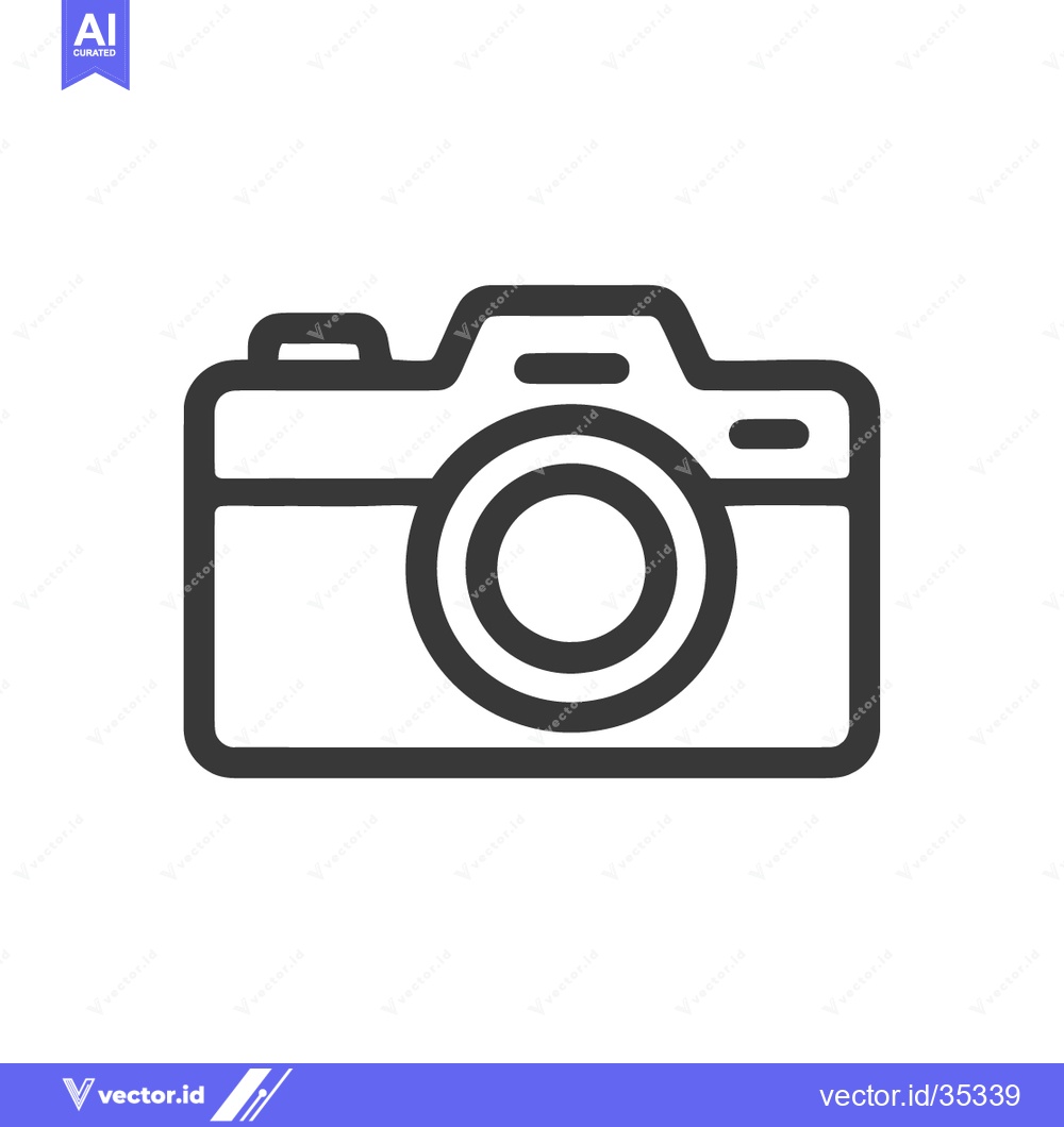 Premium Vector dari Minimalist Camera Icon: Bold Outline on White Background, Photography