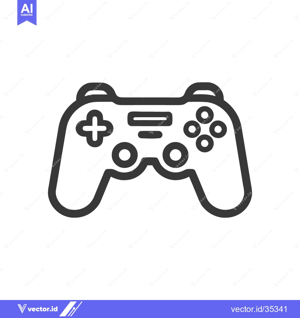 Premium Vector of Minimalist Game Controller Icon: Black Outline on White Background