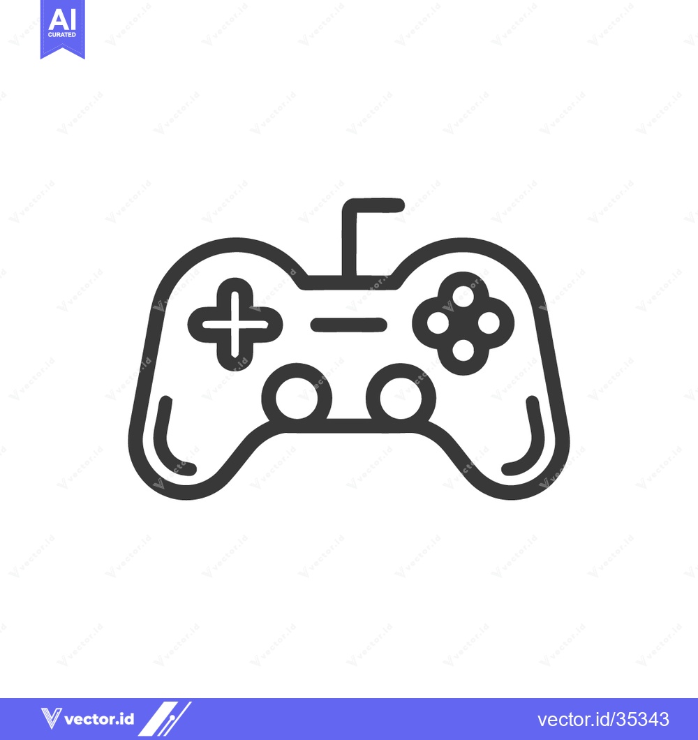 Premium Vector of Minimalist Game Controller Icon: Black Outline on White Background