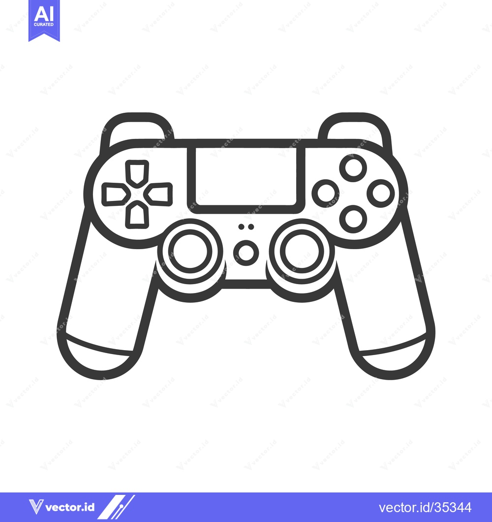 Premium Vector of A black and white illustration of a video game controller