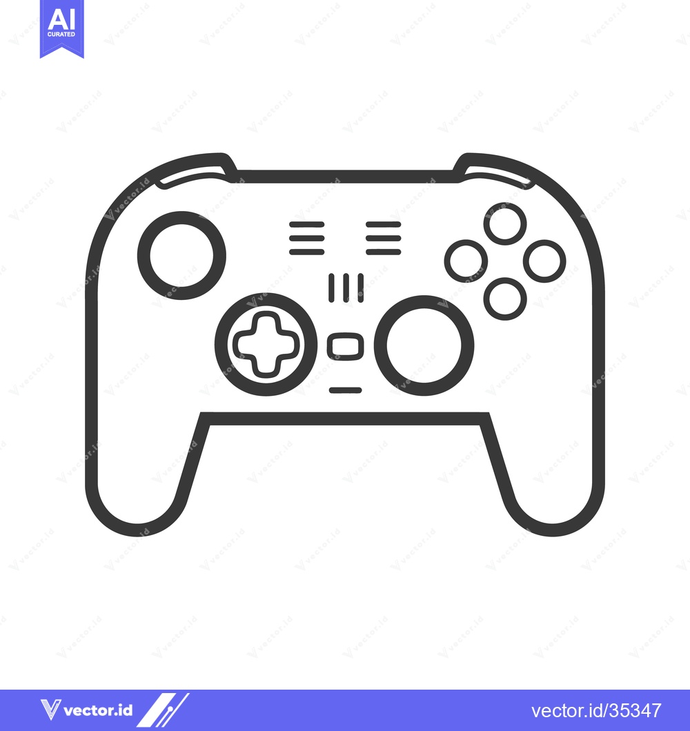 Premium Vector dari Detailed black and white illustration depicts a gaming controller grap