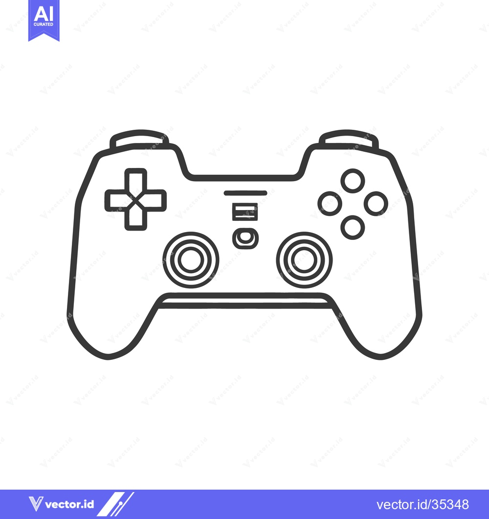 Premium Vector dari A monochrome outline depiction of a game controller interface