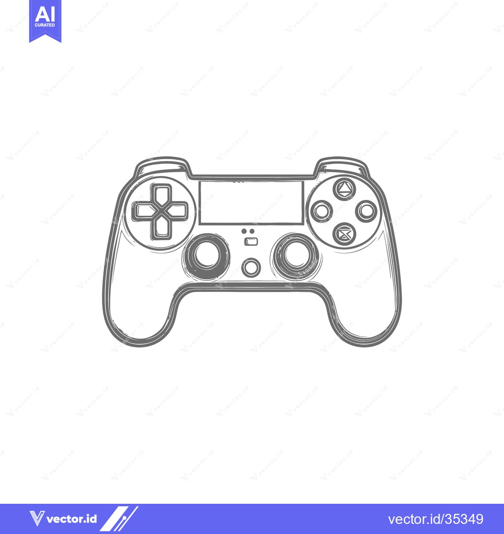 Premium Vector dari A simplistic sketch of a handheld video game controller design