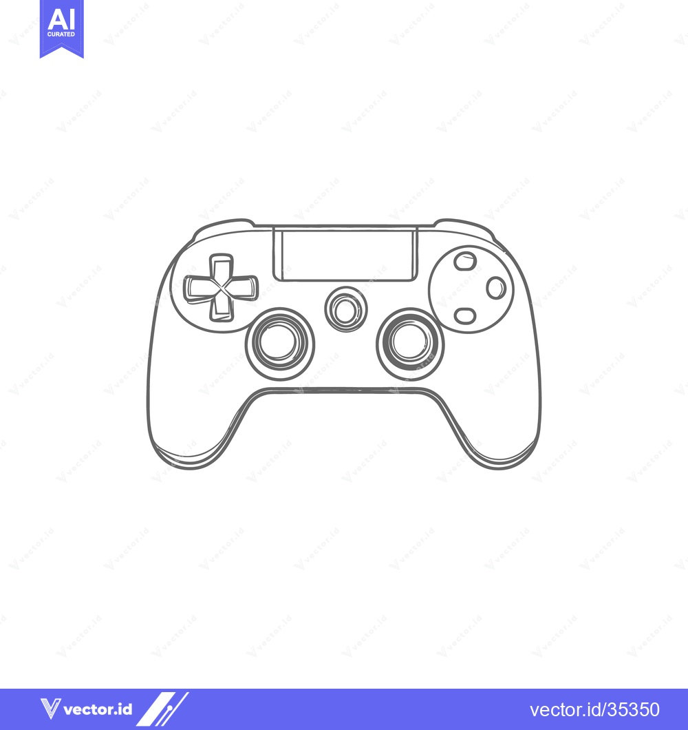 Premium Vector of Simple black and white line drawing of a game controller
