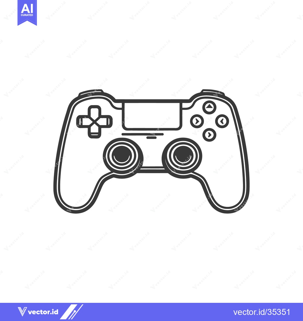 Premium Vector dari A simple illustration of a modern game controller on a white backgroun