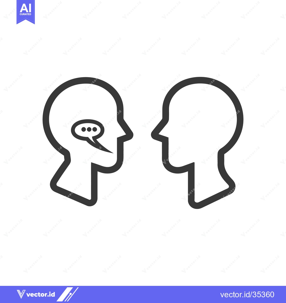 Premium Vector of A simple graphic depicting communication between two individuals