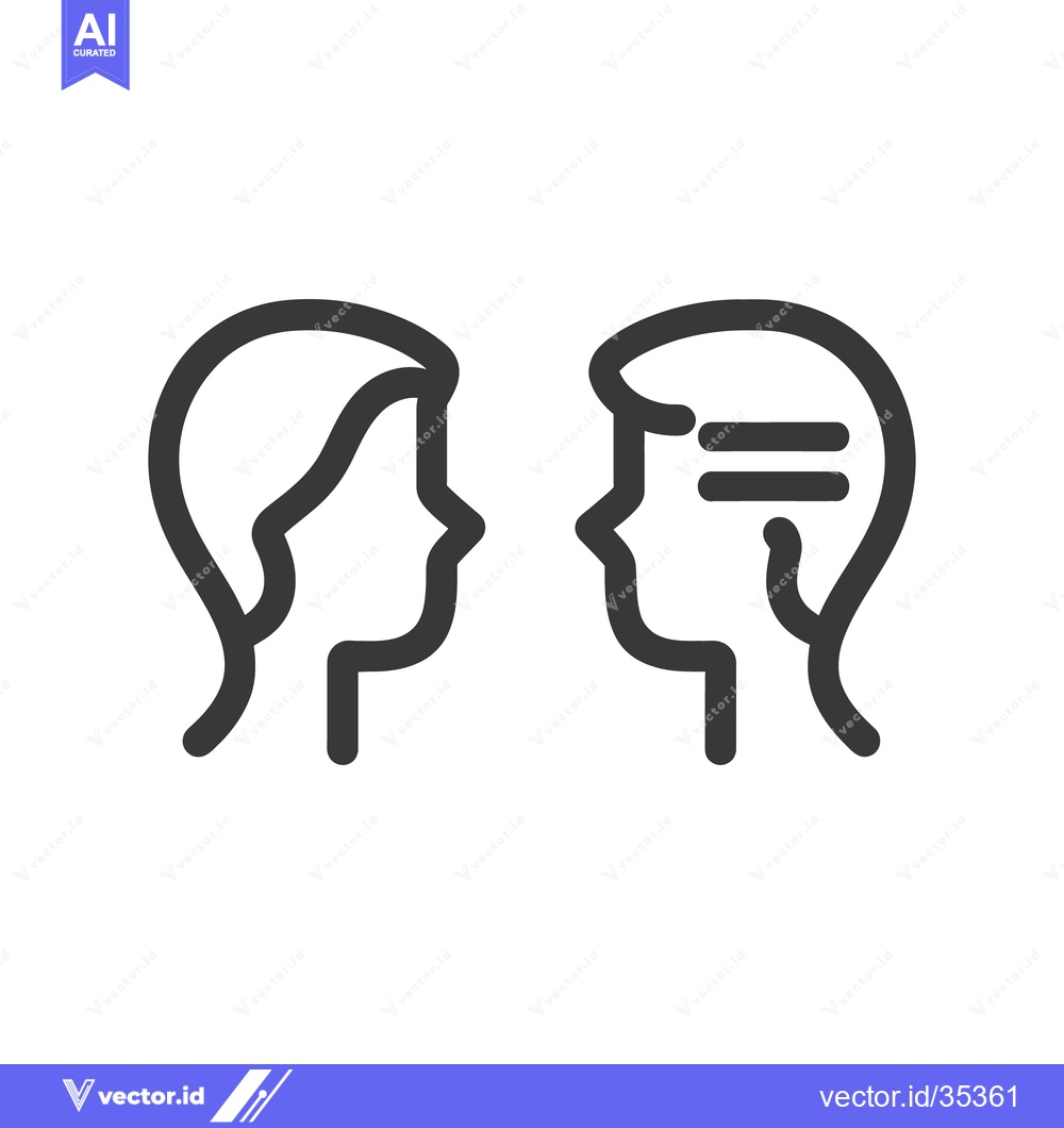 Premium Vector dari Two human profile silhouettes facing each other in a discussion