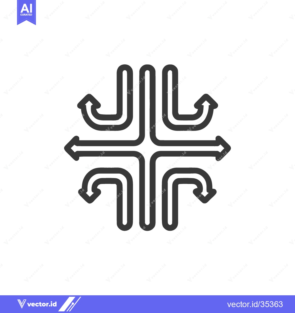 Premium Vector of Arrow Crossroads: Directional Choices, Flowing Paths, and Decision-Mak
