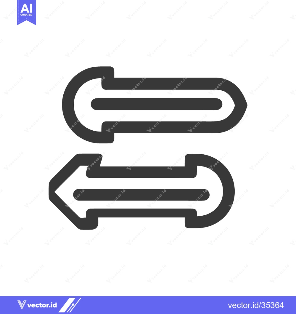 Premium Vector dari Exchange Arrows: Horizontal Flip, Directional Reversal, Black and Whit