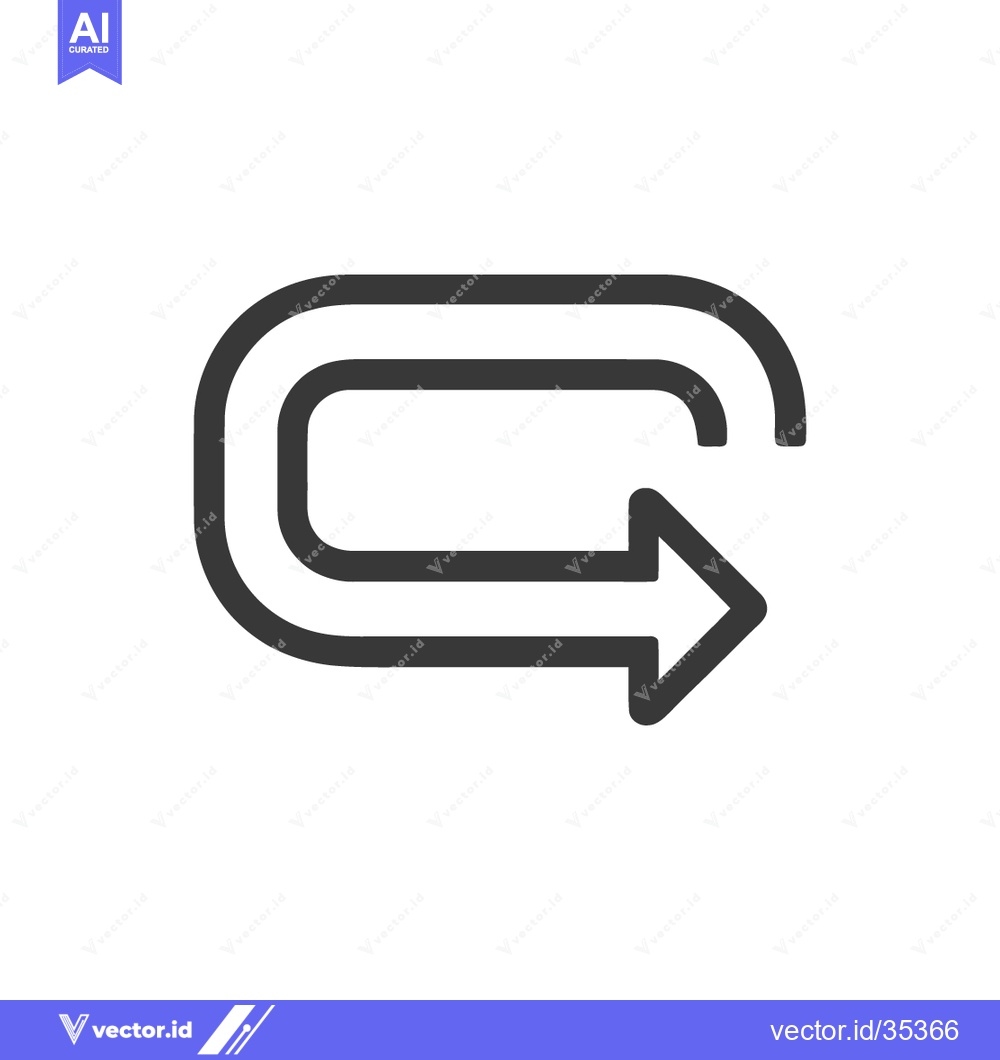 Premium Vector dari Double-lined U-turn Arrow: Simple, Modern Icon on White Background