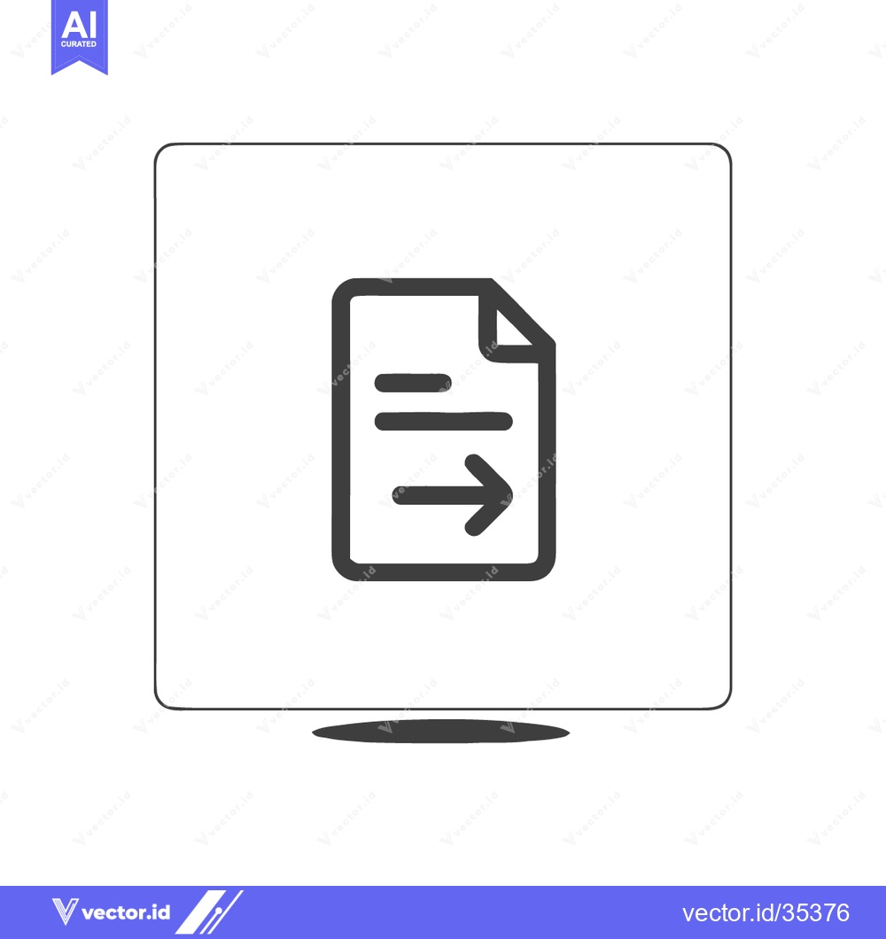 Premium Vector of Minimalist Send File Icon: Document with Arrow in Square Frame