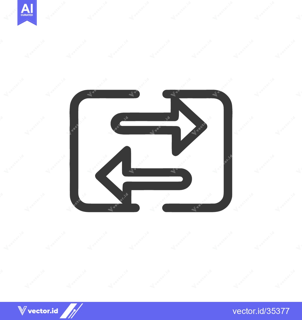Premium Vector of Exchange Icon: Two Arrows in Opposite Directions within Rounded Square