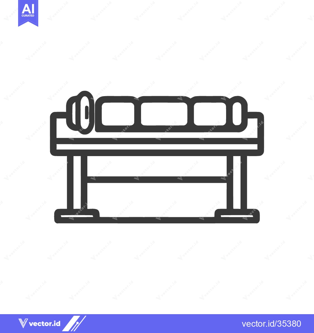 Premium Vector of Minimalist Couch Icon: Modern Line Art Illustration on White