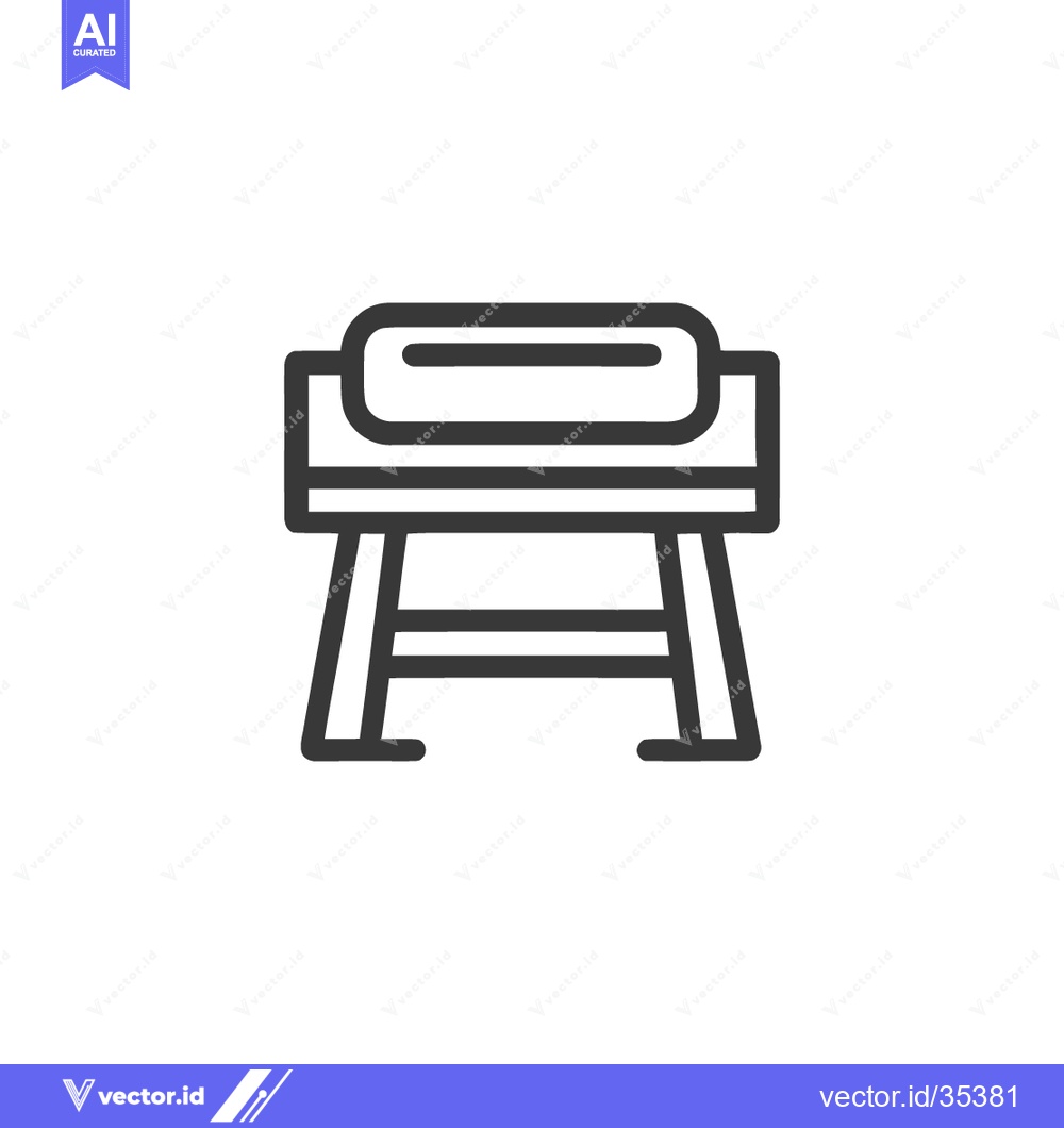 Premium Vector dari Minimalist Icon: Artist's Easel with Canvas, Bold Outline Design