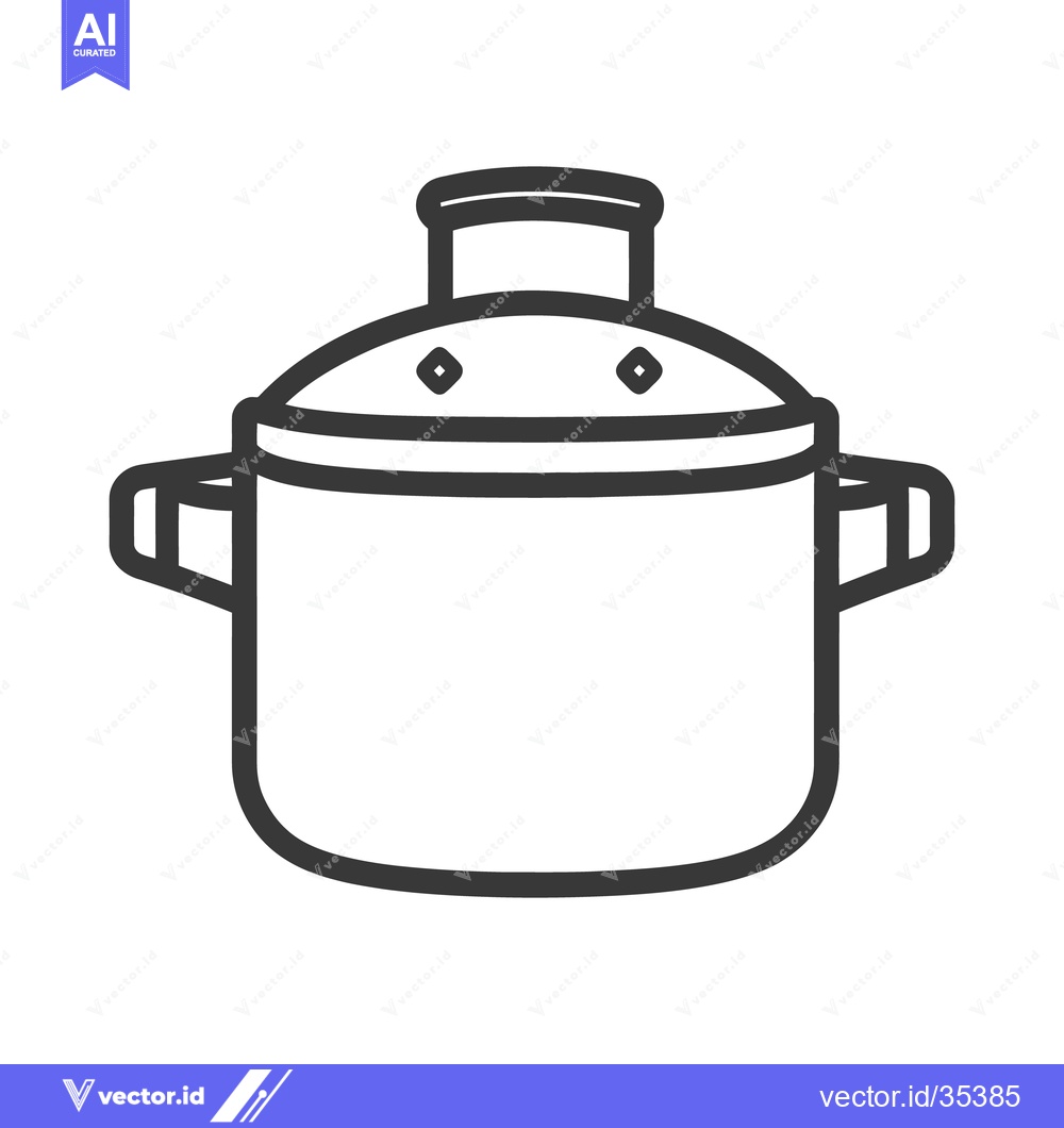 Premium Vector of A simple illustration depicting a pressure cooker with its lid on