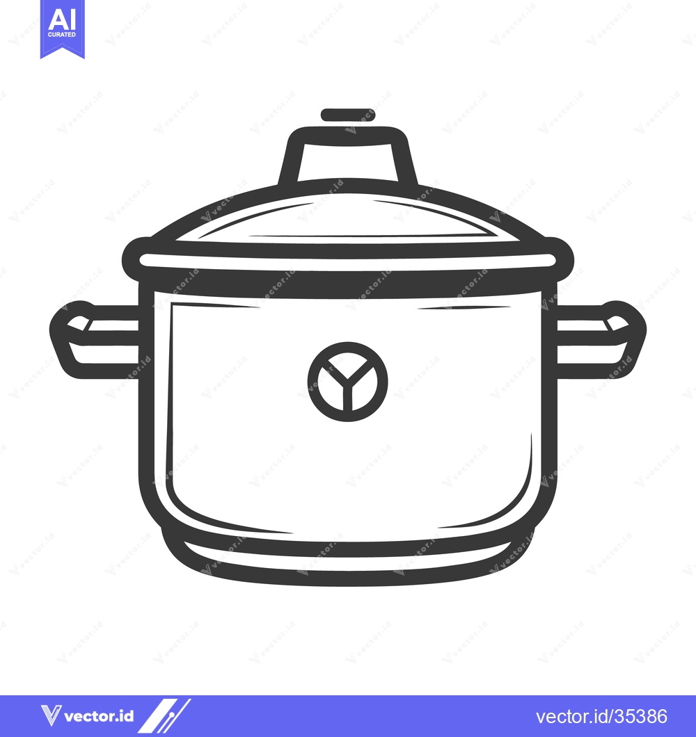 Premium Vector of A simple illustration of a cooking pot with its lid