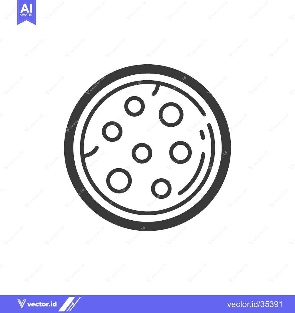 Premium Vector dari Minimalist Pizza Icon: Top-Down View of Pepperoni Pizza Slice