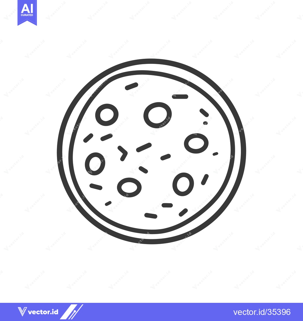 Premium Vector dari A simple black and white line drawing of a pizza