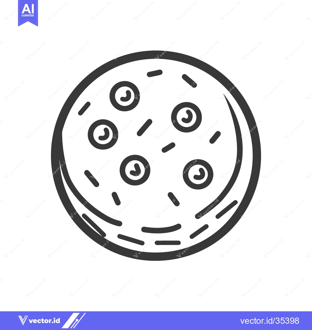 Premium Vector dari A simple outline drawing depicting a circular pizza pie