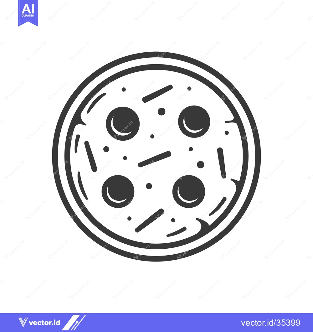 Premium Vector dari A simple black and white illustration of a delicious pizza