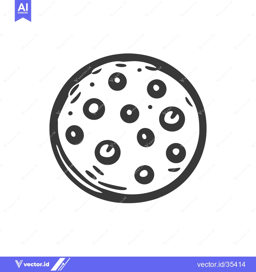 Premium Vector dari A simple illustrative drawing of a circular pizza food item