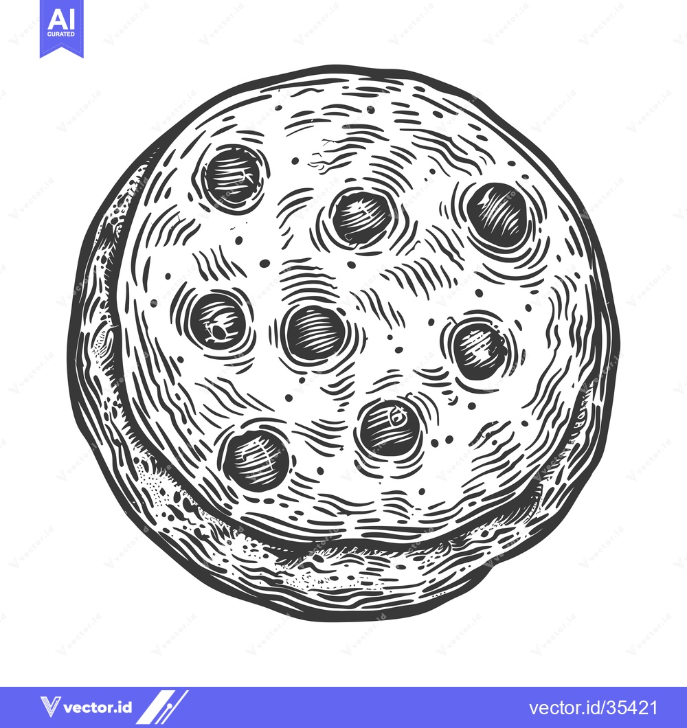 Premium Vector dari A Top View of a Round Pizza with Olives