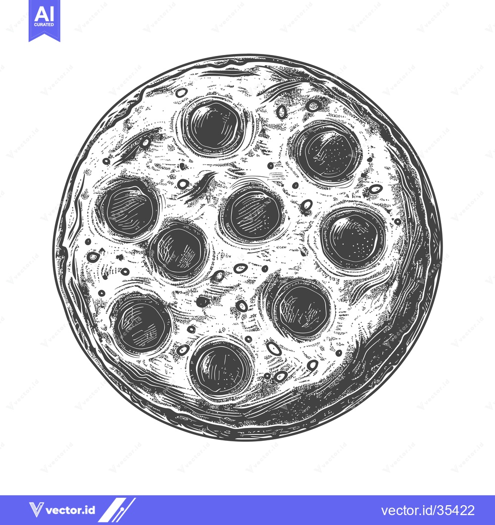 Premium Vector of An overhead view of a delicious round pizza